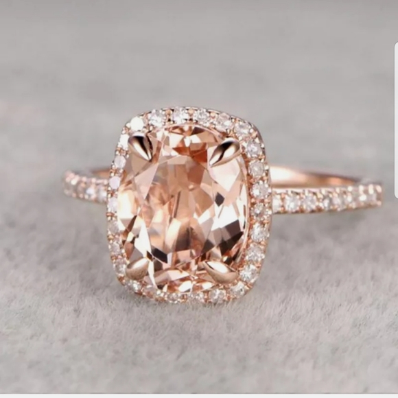 NEW ROSE GOLD TONE CHAMPAGNE CRYSTAL RING - Picture 2 of 4